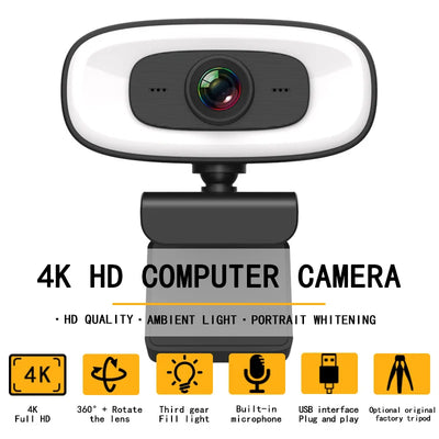 4K Mini HD Webcam