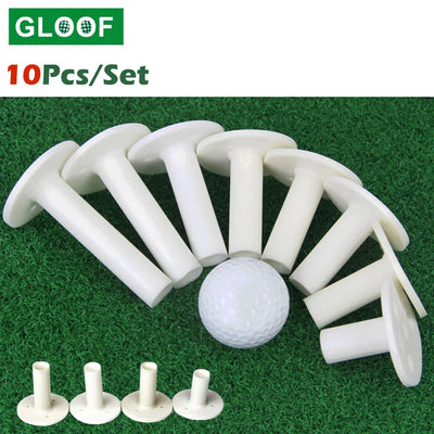 10Pcs Professional Rubber Golf Tees Driving Range Tee Ball Holder for Indoor Outdoor Practice Mat White