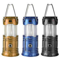 3 Lighting Modes Camping Lamp Solar Powered Flashlight Portable Tent Lamp Rechargeable Lantern Night Light For Outdoor Hiking