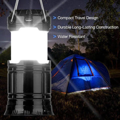 3 Lighting Modes Camping Lamp Solar Powered Flashlight Portable Tent Lamp Rechargeable Lantern Night Light For Outdoor Hiking