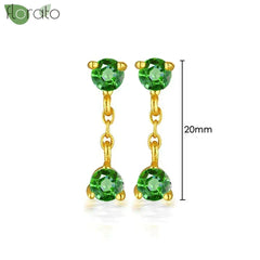 925 Sterling Silver Needle Luxury Green Crystal CZ Earrings 2023 New Gold Small Hoop Earrings for Women Fashion Puncture Jewelry