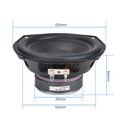 AIYIMA 1Pcs 5.25 Inch Subwoofer Speaker 4 Ohm 30W Rubber Side Woofer Super Bass Speaker For Bookshelf Speakers