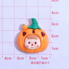 10PCS Resin Colorful Cute, Terrifying Halloween baby festival cartoon Scrapbook Flatback 3D food Figurine DIY Decor Crafts