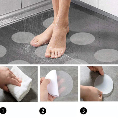 24-27PCS Bathroom Slip Transparent Non-Slip Tape Anti-Slip Strips Shower Stickers Square Round Flower Shaped Antiskid Sticker