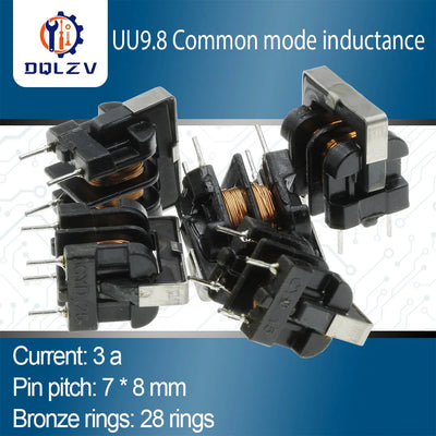 5PCS UU9.8 UF9.8 UU10.5 UF10.5 Common Mode Choke Inductor 10mH 20mH 30mH 40mH 50mH For Filter Inductance Pitch 7*8mm Copper wire