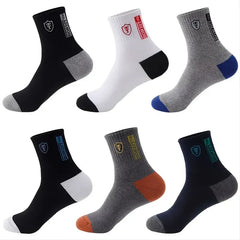 10 pairs Breathable Men's Basketball Crew Socks for Spring and Fall Sweat Absorption Deodorant Sports Stockings