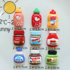 9Pcs Cute Cartoon Refrigerator Magnets Peanut Butter Fridge Magnetic Stickers Photo Message Whiteboard Magnets Home Decorative