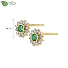 925 Sterling Silver Needle Luxury Green Crystal CZ Earrings 2023 New Gold Small Hoop Earrings for Women Fashion Puncture Jewelry