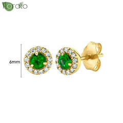 925 Sterling Silver Needle Luxury Green Crystal CZ Earrings 2023 New Gold Small Hoop Earrings for Women Fashion Puncture Jewelry