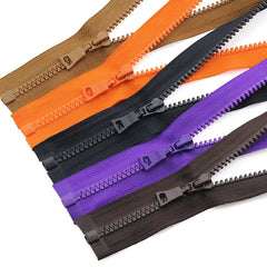 1pc 5# 55/60/70/80/90cm Resin Zipper Open-End Auto Lock Plastic Zippers for Sewing Clothing Jacket Bag