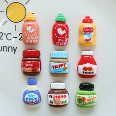 9Pcs Cute Cartoon Refrigerator Magnets Peanut Butter Fridge Magnetic Stickers Photo Message Whiteboard Magnets Home Decorative