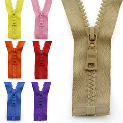 1pc 5# 55/60/70/80/90cm Resin Zipper Open-End Auto Lock Plastic Zippers for Sewing Clothing Jacket Bag