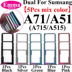 5Pcs Phone SIM Chip Holder Slot Adapter Drawer SIM Card Tray Holder Slot For Samsung A11 A21 A31 A41 A51 A12 A22 A32 A42 A52 A72