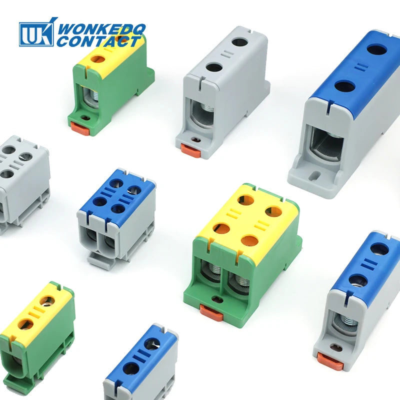 Aluminum Distribution Block Din Rail Mounting WKL 50/95/150/240 mm² Cable Power Connector Terminal Block Box