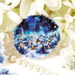 20pcs/bag PET Christmas Town Sticker Romantic Winter Snowpines Snowman Diary Scrapbook DIY Decorative Stickers