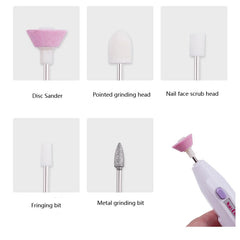 5 In 1 Professional MINI Electric Nail Drill Kit Manicure Pedicure Grinding Polishing Nail Art Sanding File Pen Tools Machine