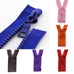 1pc 5# 55/60/70/80/90cm Resin Zipper Open-End Auto Lock Plastic Zippers for Sewing Clothing Jacket Bag