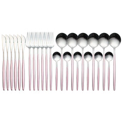 24pcs Gold Stainless Steel Cutlery Set